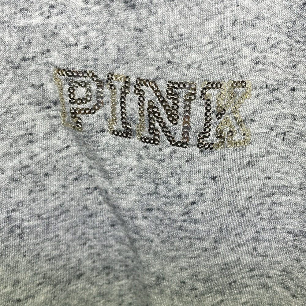VS PINK Rose Bling Lace-Up Hooded Pullover Size Small - Picture 4 of 7